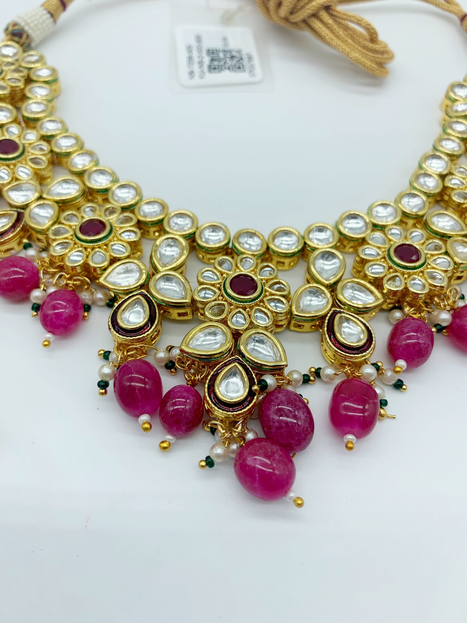 RUBY KUNDAN NECKLACE SET WITH TIKKA – Sakhi Jewellery